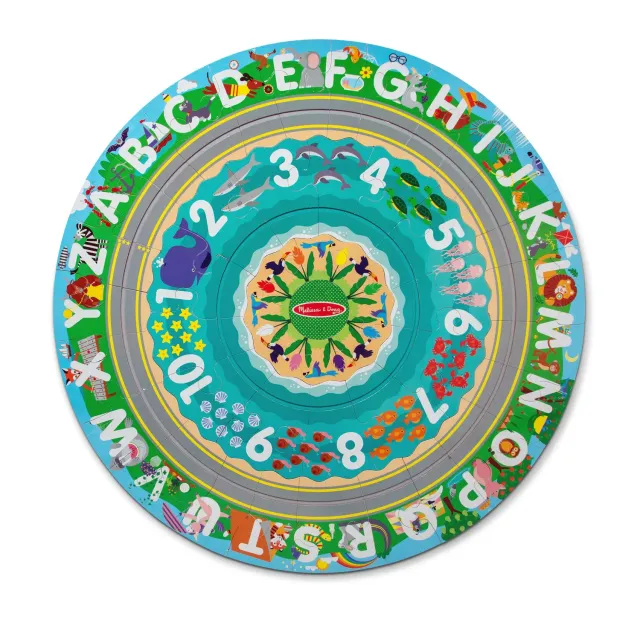Melissa & Doug Round the Shore Tracks Bodenpuzzle 48 Teile rund