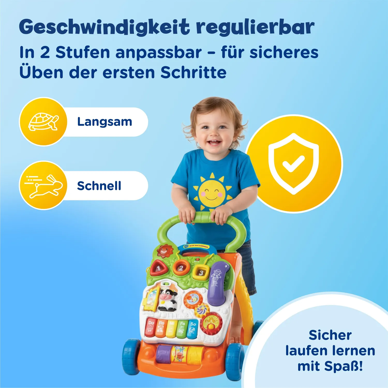 VTech Spiel- und Laufwagen Lauflernhilfe mit Spielboard