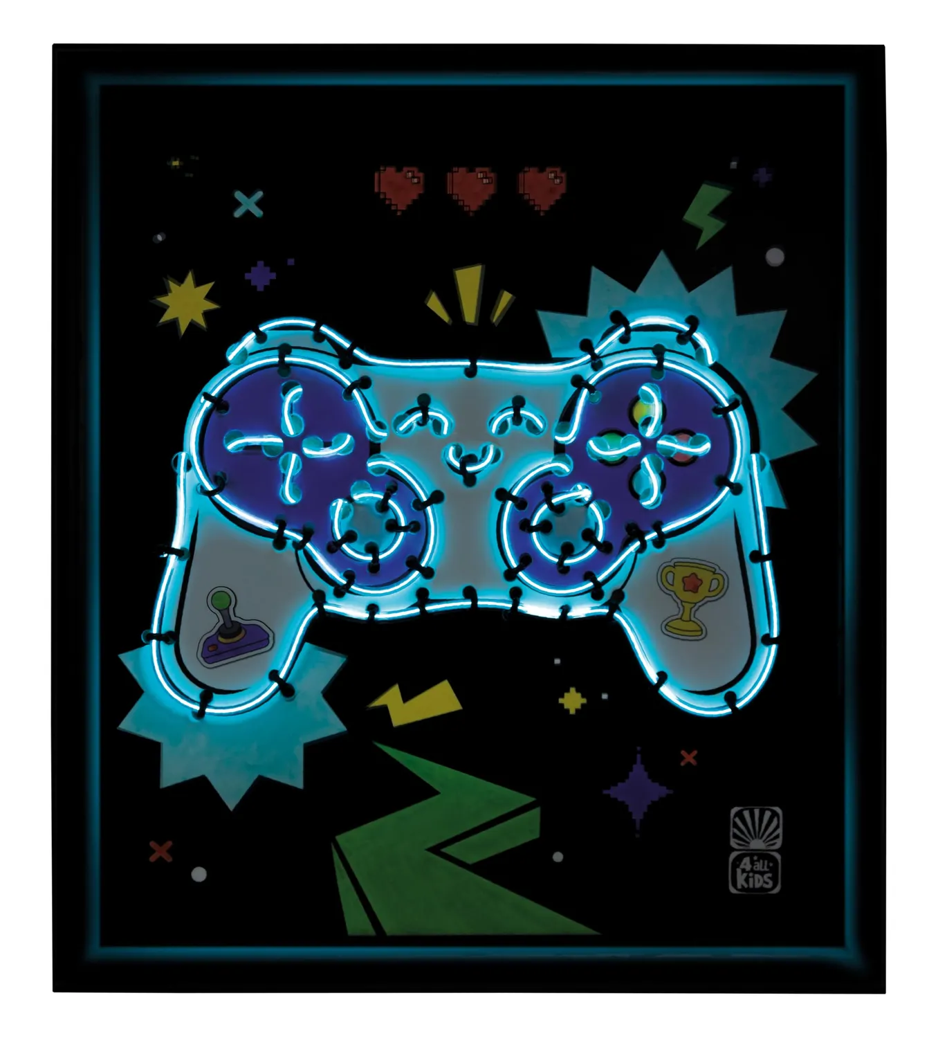 Buki FK016 Neon-Rahmen Gamepad Bastelset 3 Modi 20,5x23,5 cm