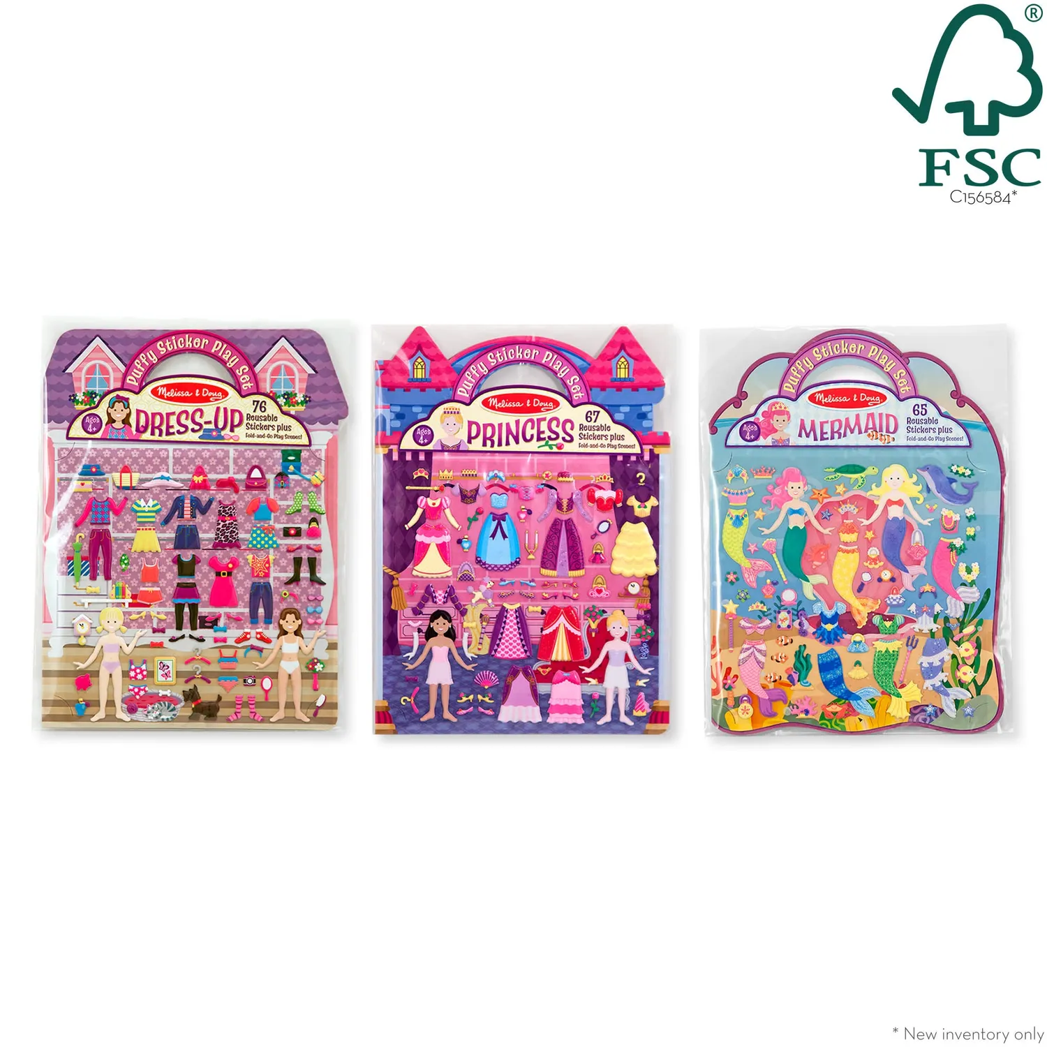 Melissa & Doug Puffy Sticker Bundle Prinzessin 3er Set