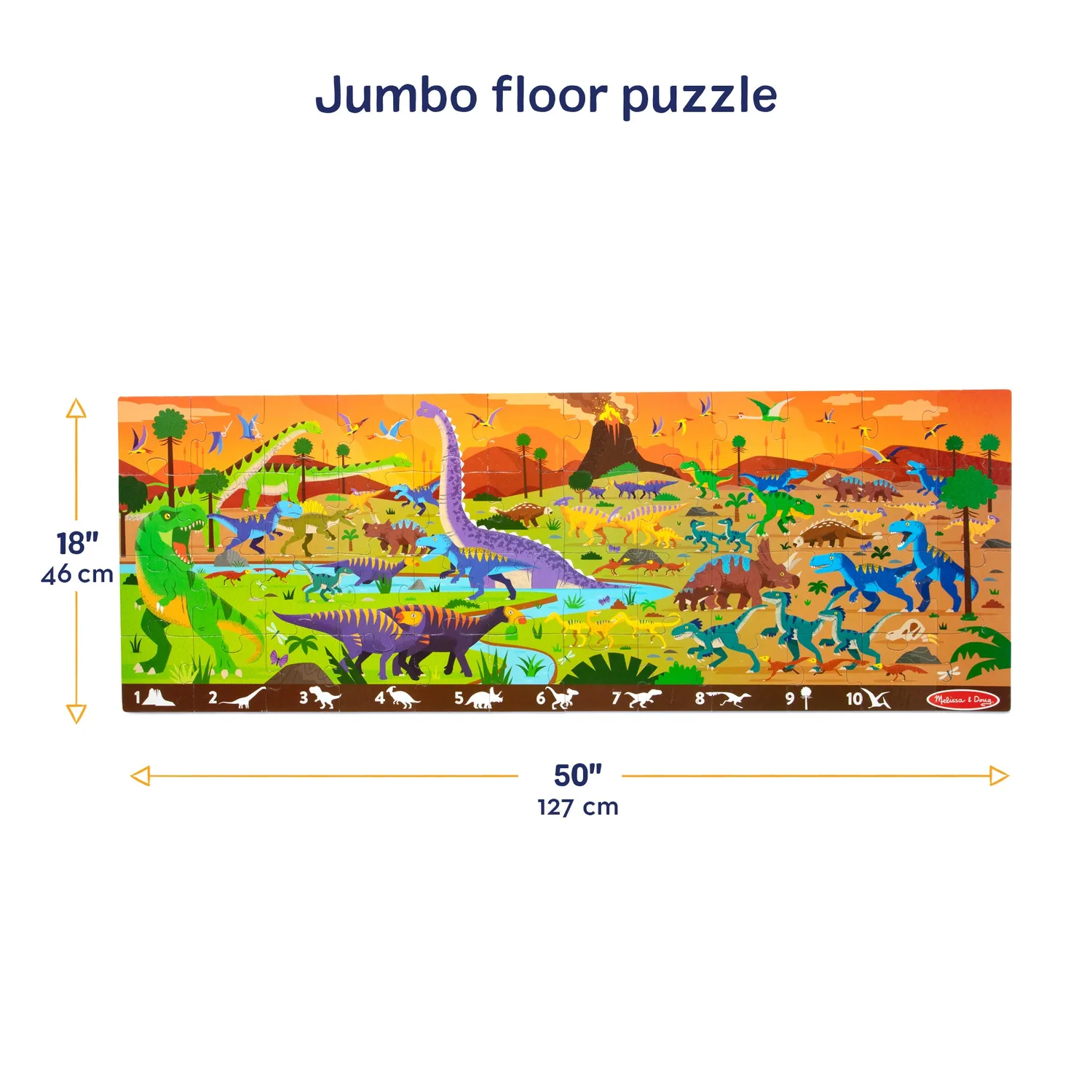 Melissa & Doug Land of Dinosaurs Bodenpuzzle 48 Teile ab 3 Jahren