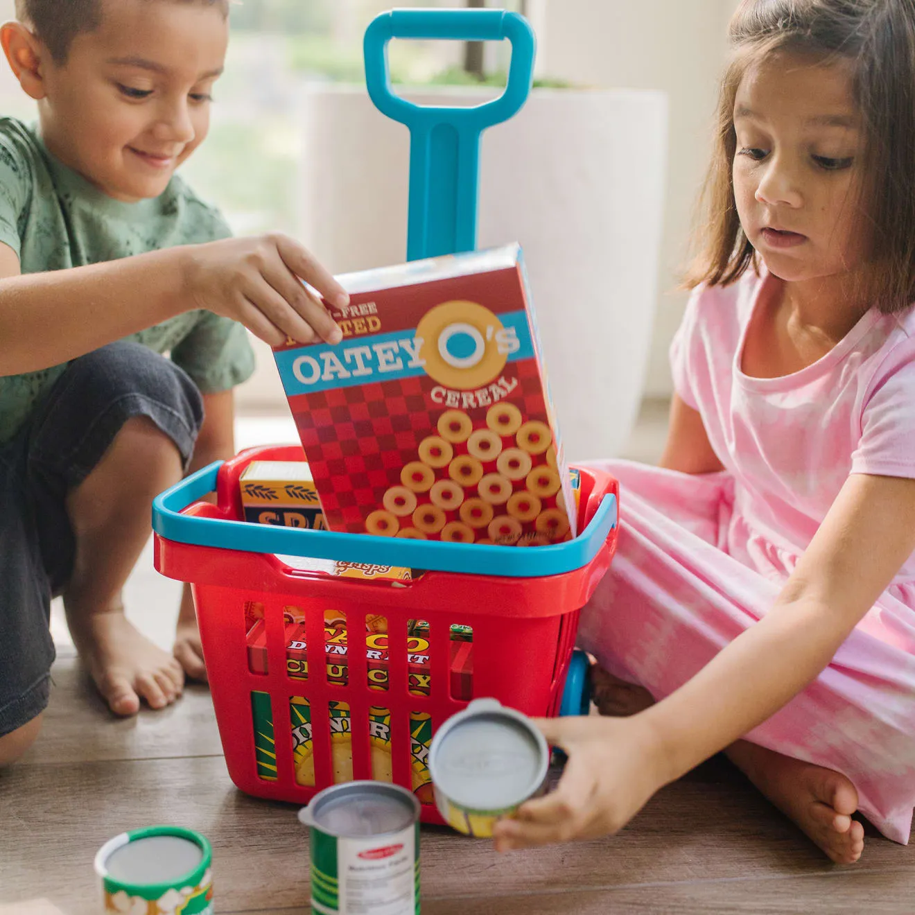 Melissa & Doug Fill & Roll Einkaufskorb Kaufladen-Set 9-tlg
