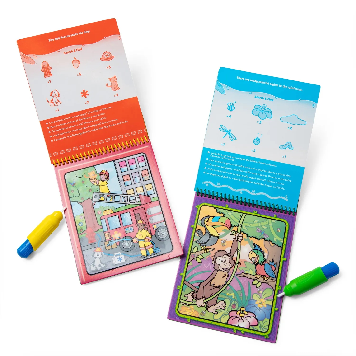 Melissa & Doug Water WOW Tiere Fahrzeuge Malbuch 2er-Set