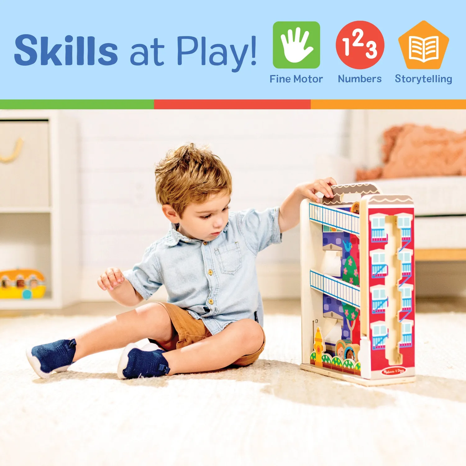Melissa & Doug GO Tots Stadthaus Kugelbahn Holz ab 1 Jahr