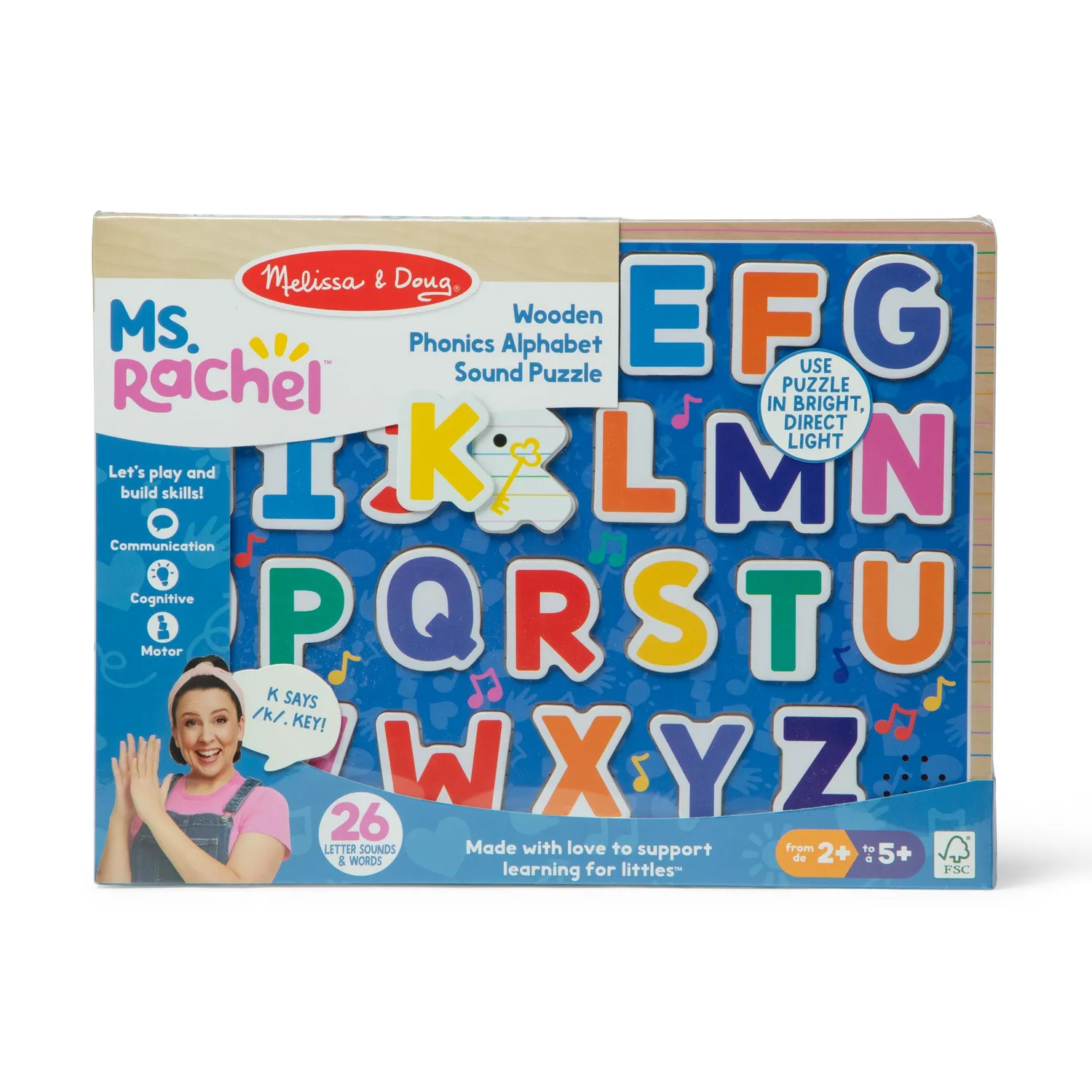 Melissa & Doug Ms. Rachel Phonics ABC Soundpuzzle Holz