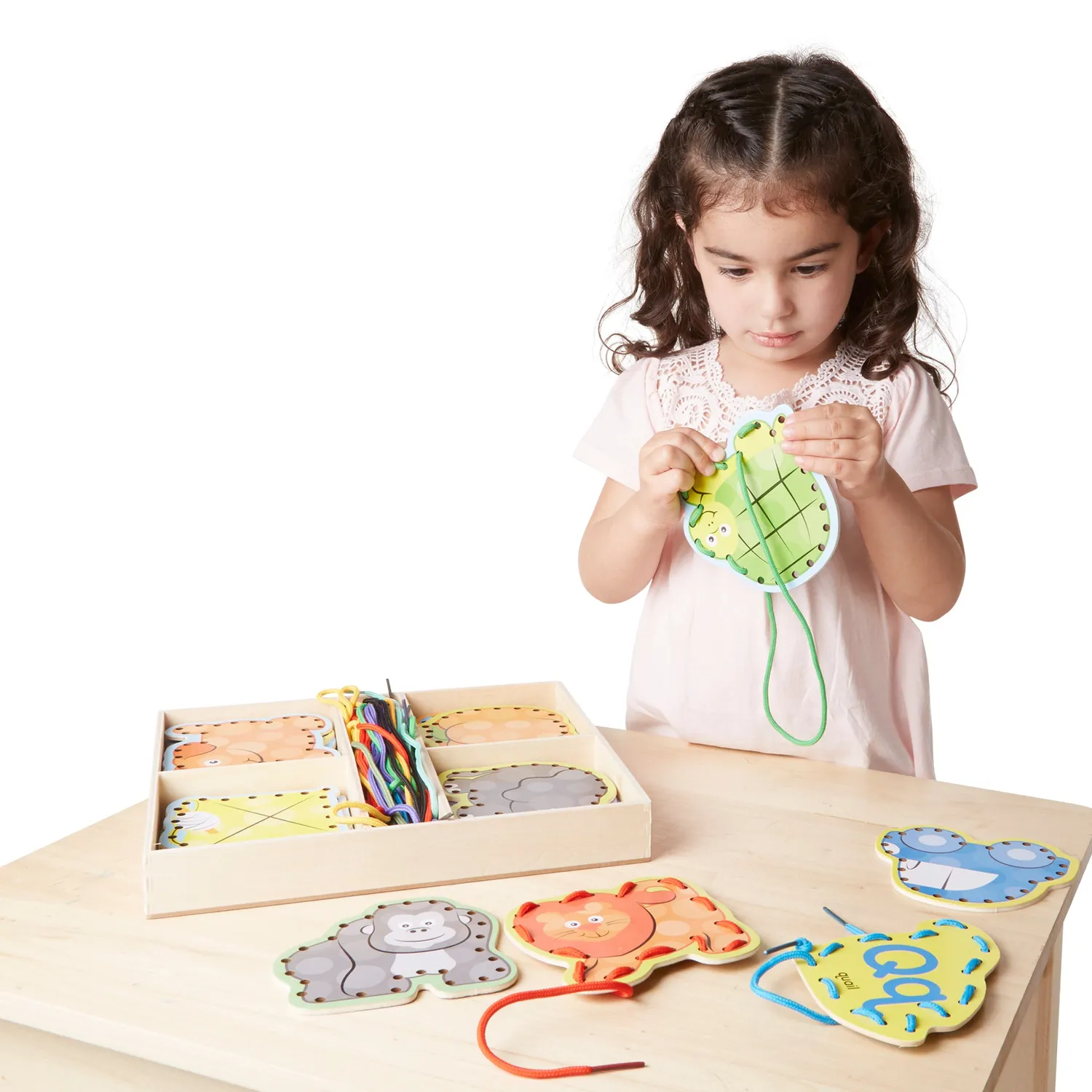Melissa & Doug Alphabet Lacing Cards Fädelspiel Buchstaben Holz
