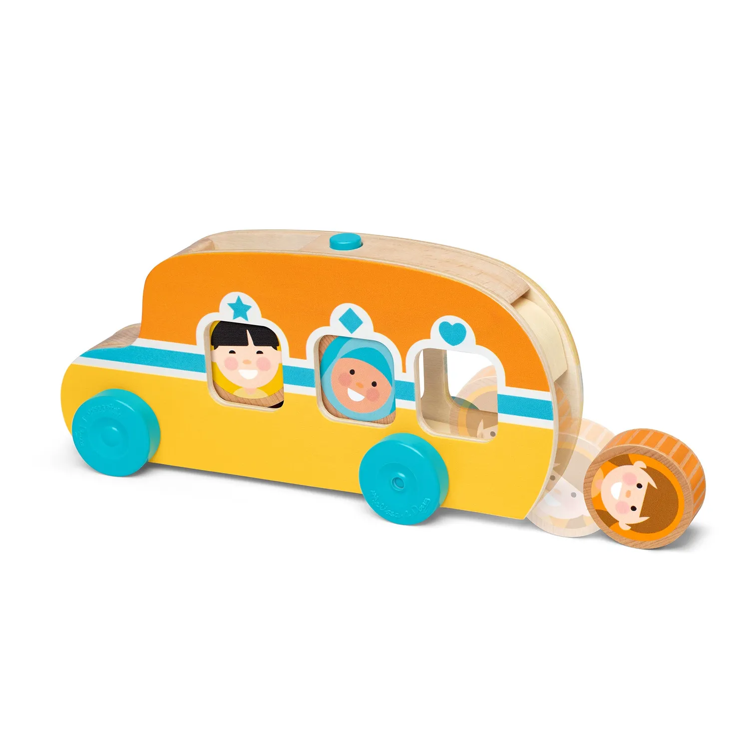 Melissa & Doug GO Tots Roll & Ride Bus Holzbus ab 1 Jahr