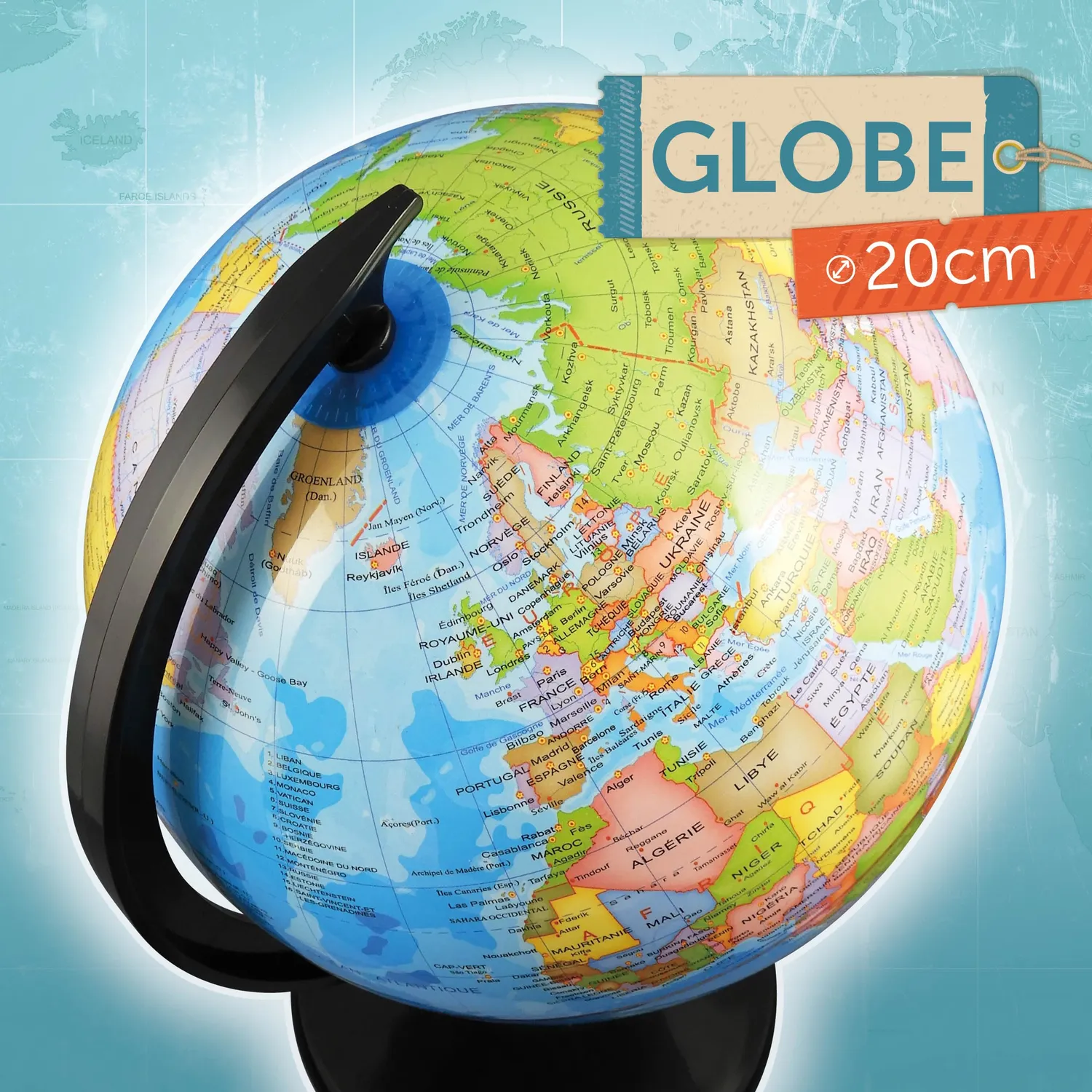 Buki France 7348 Globus 20 cm französisch mit Bildheft
