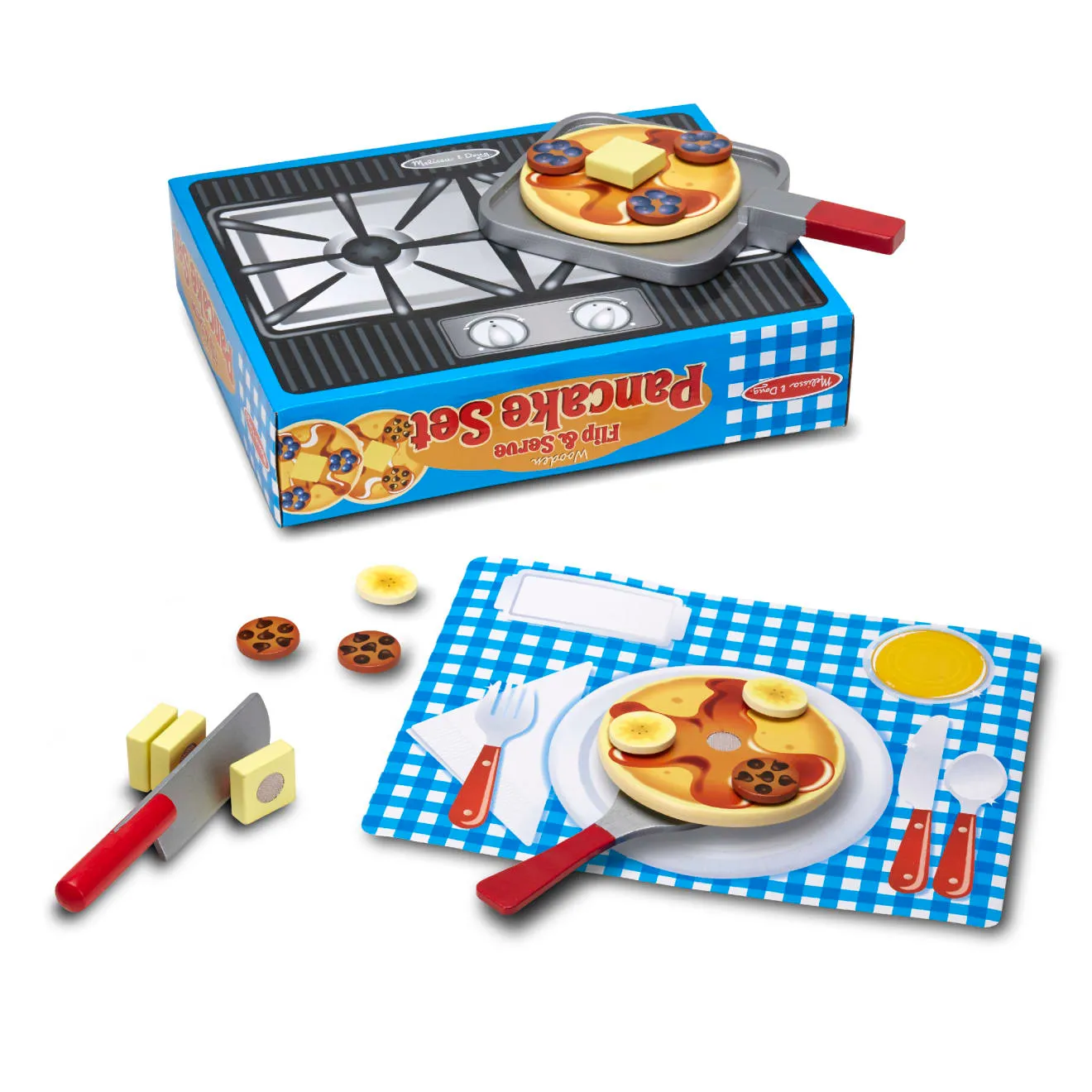Melissa & Doug Flip & Serve Pancake Set Pfannkuchen Holz