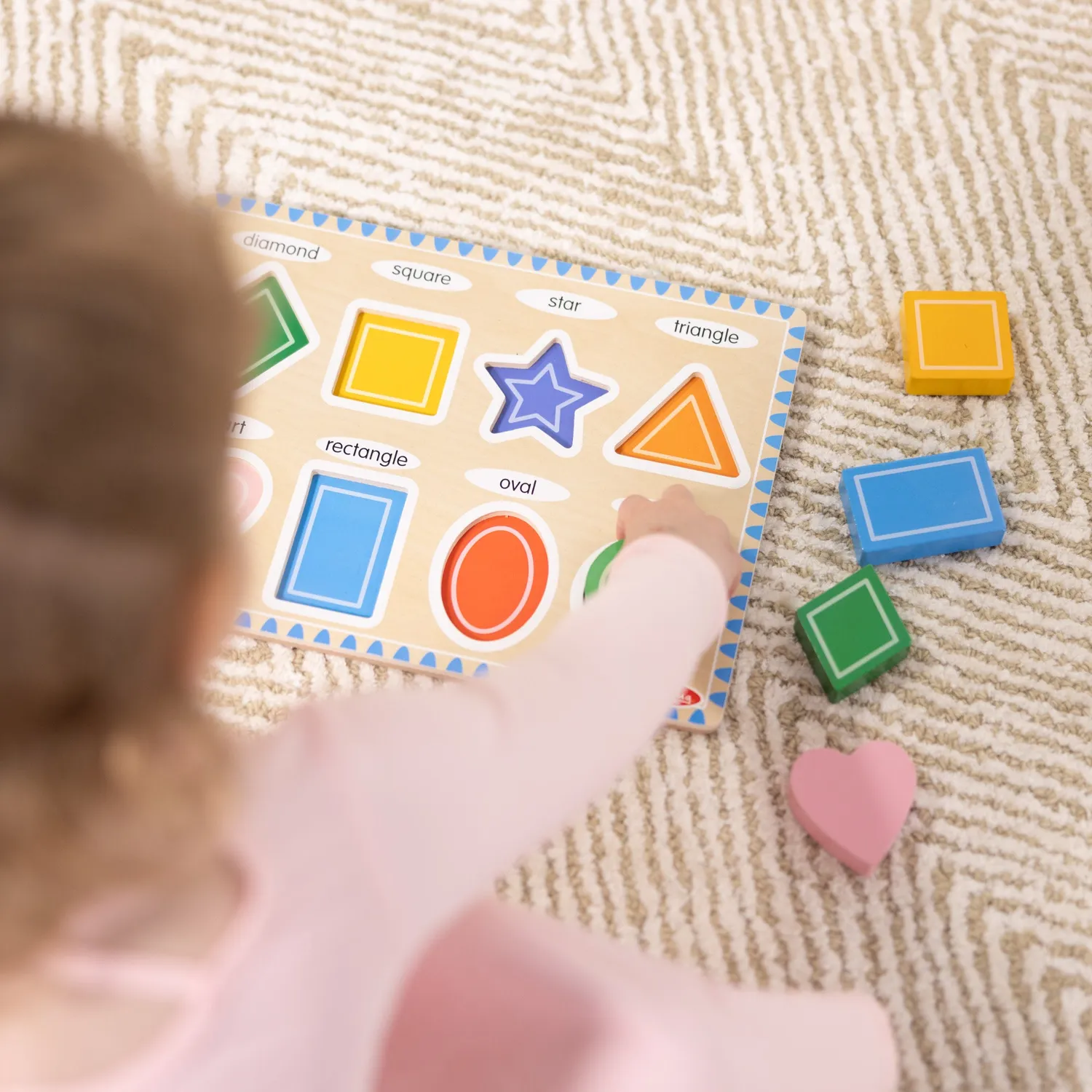Melissa & Doug Shapes Holzpuzzle 8 Teile Formen Steckpuzzle