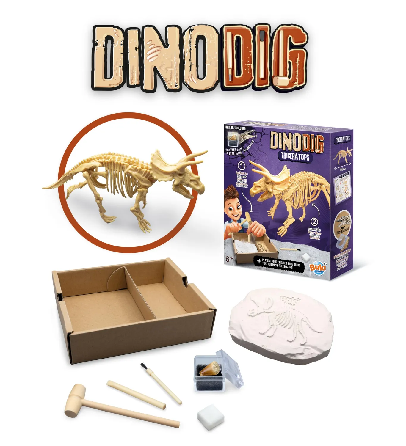 Buki France 445TRI Ausgrabungsset Triceratops 20 cm ab 8 Jahren