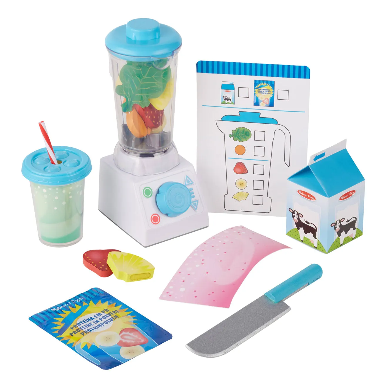 Melissa & Doug Smoothie Maker Spielset 22-teilig Holzfrüchte