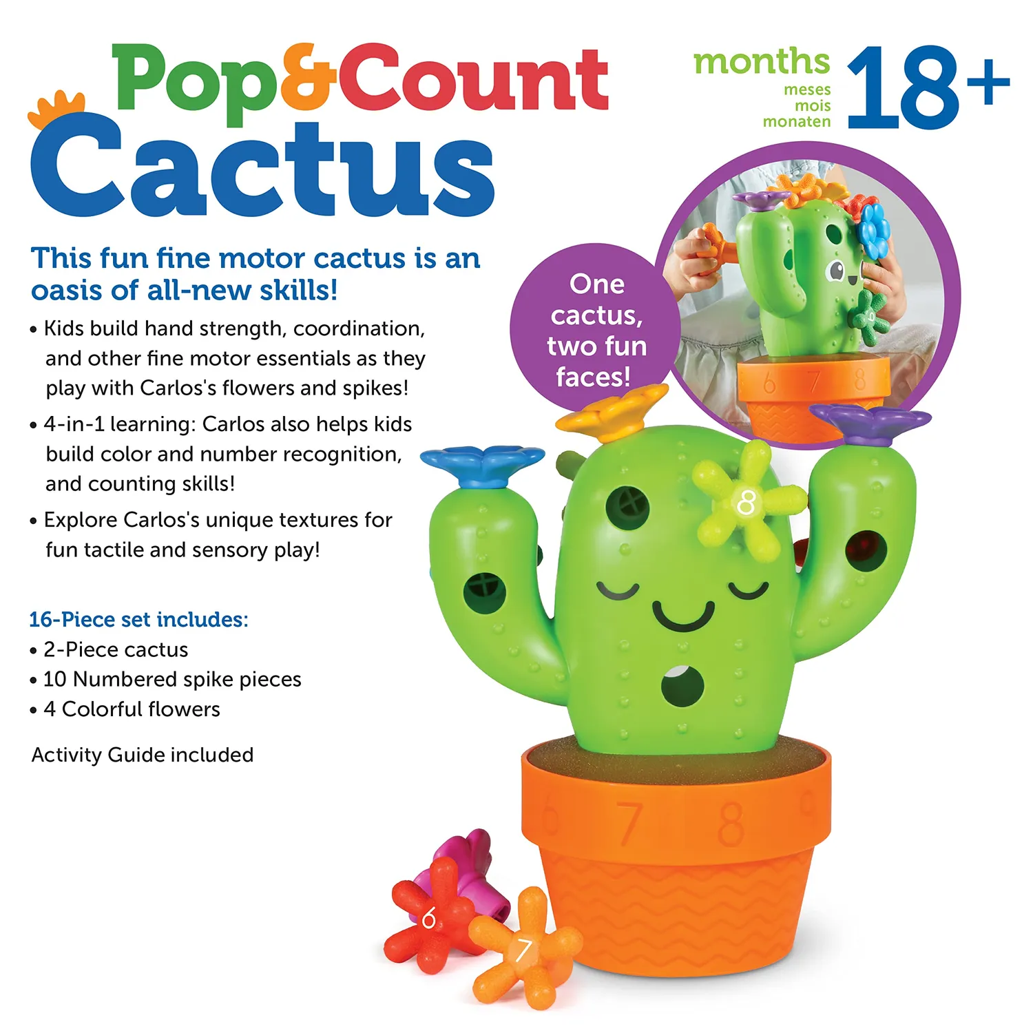 Learning Resources Carlos Kaktus Steckspiel 16-teilig ab 18 Monate