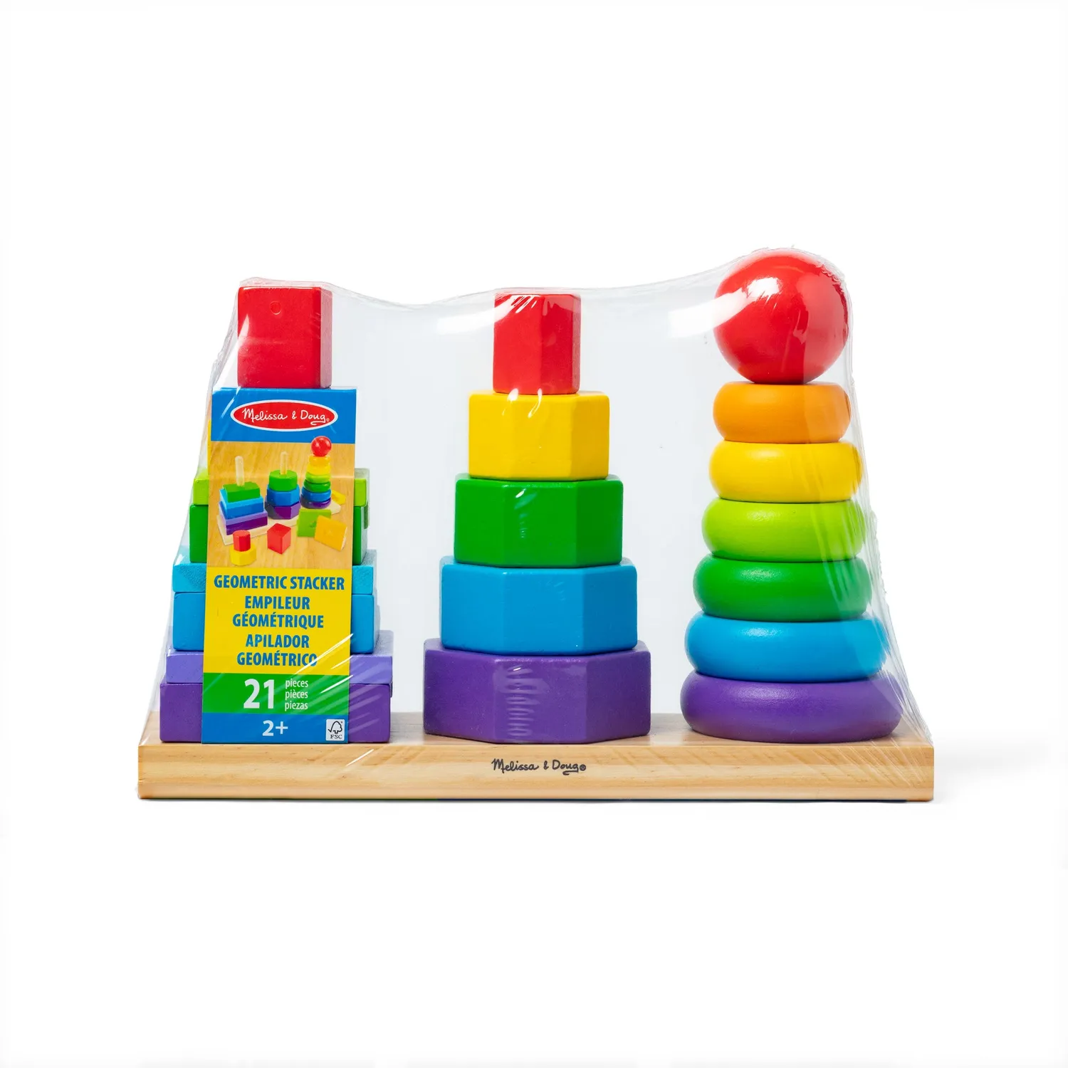 Melissa & Doug Geometric Stacker Steckspiel Holz Formen