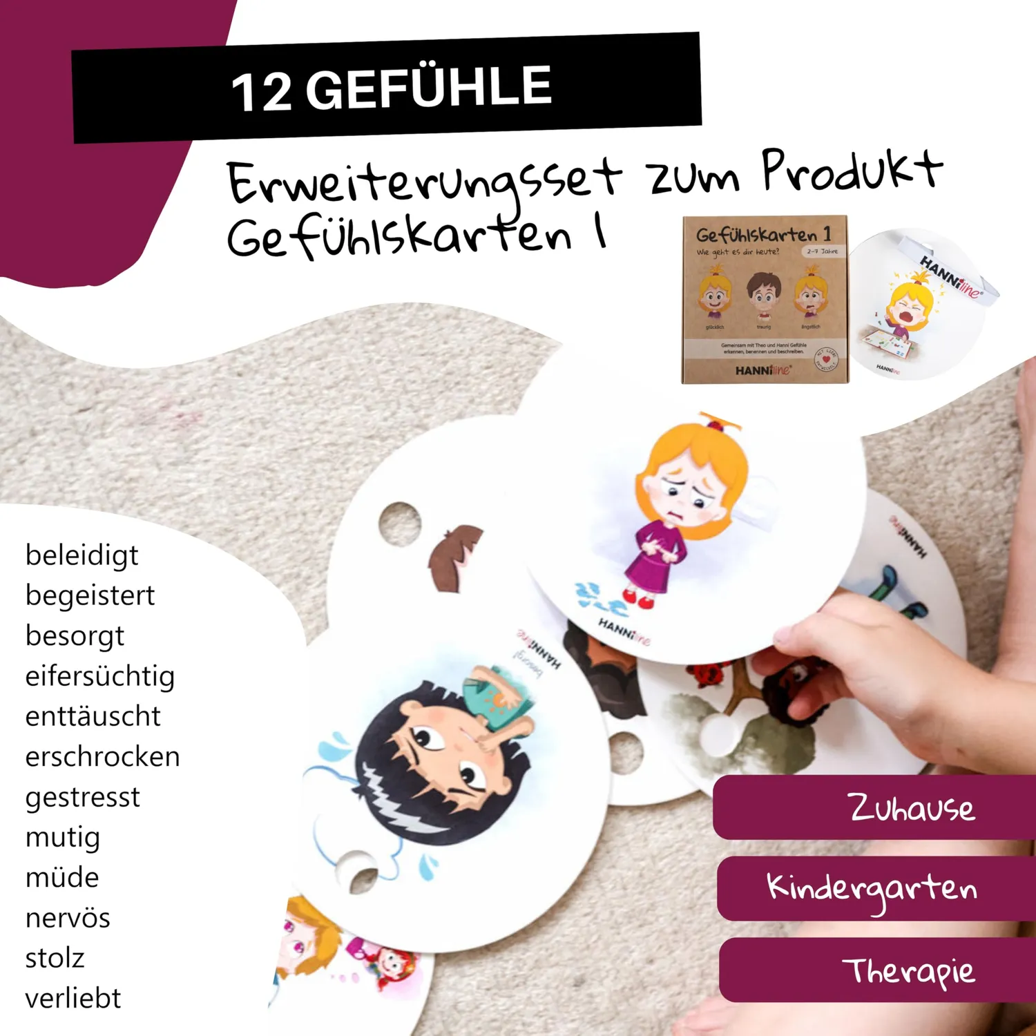 HANNIline Gefühlskarten 2 Lernkarten ab 4 Jahren 13 Karten