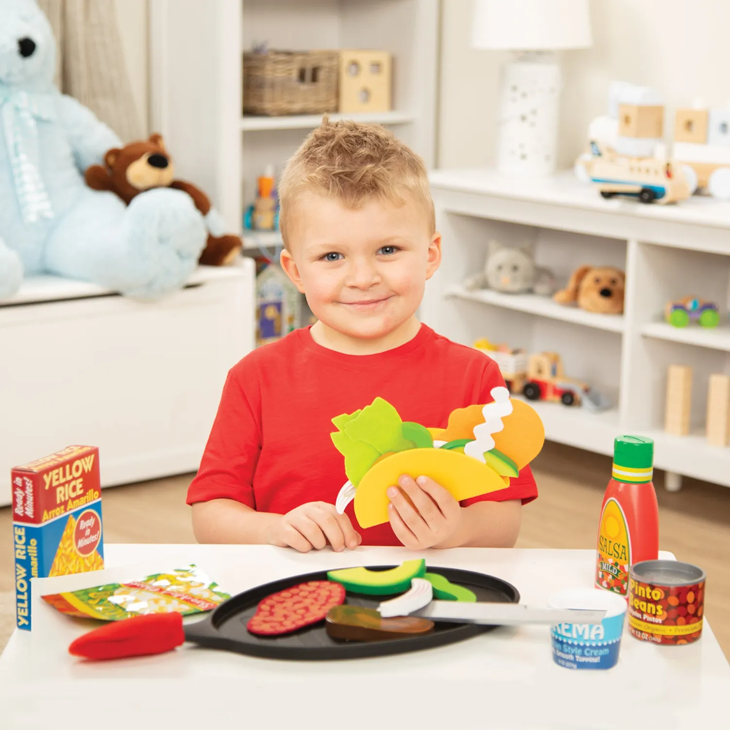 Melissa & Doug Fill & Fold Taco Spielset Holz 43-teilig