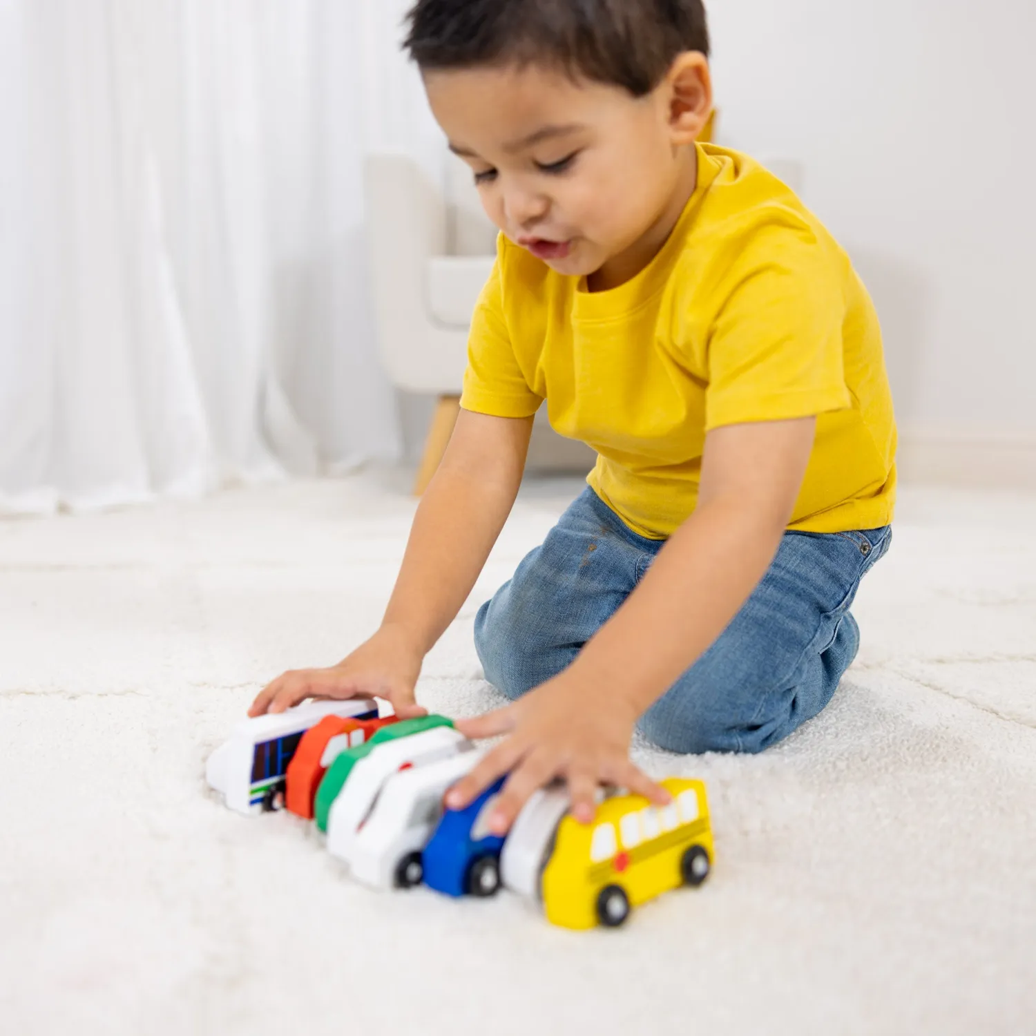 Melissa & Doug Town Vehicles Holzfahrzeuge Set 9-teilig
