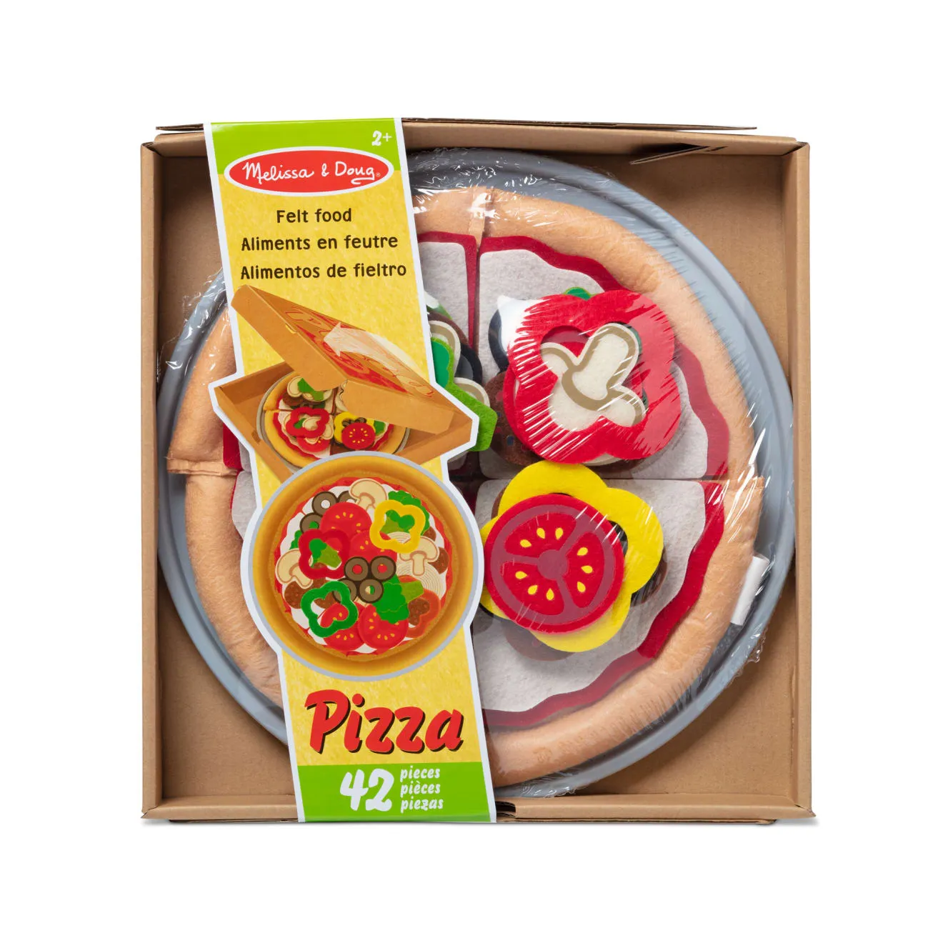 Melissa & Doug Felt Play Food Pizza Set Spielessen 42-tlg Filz
