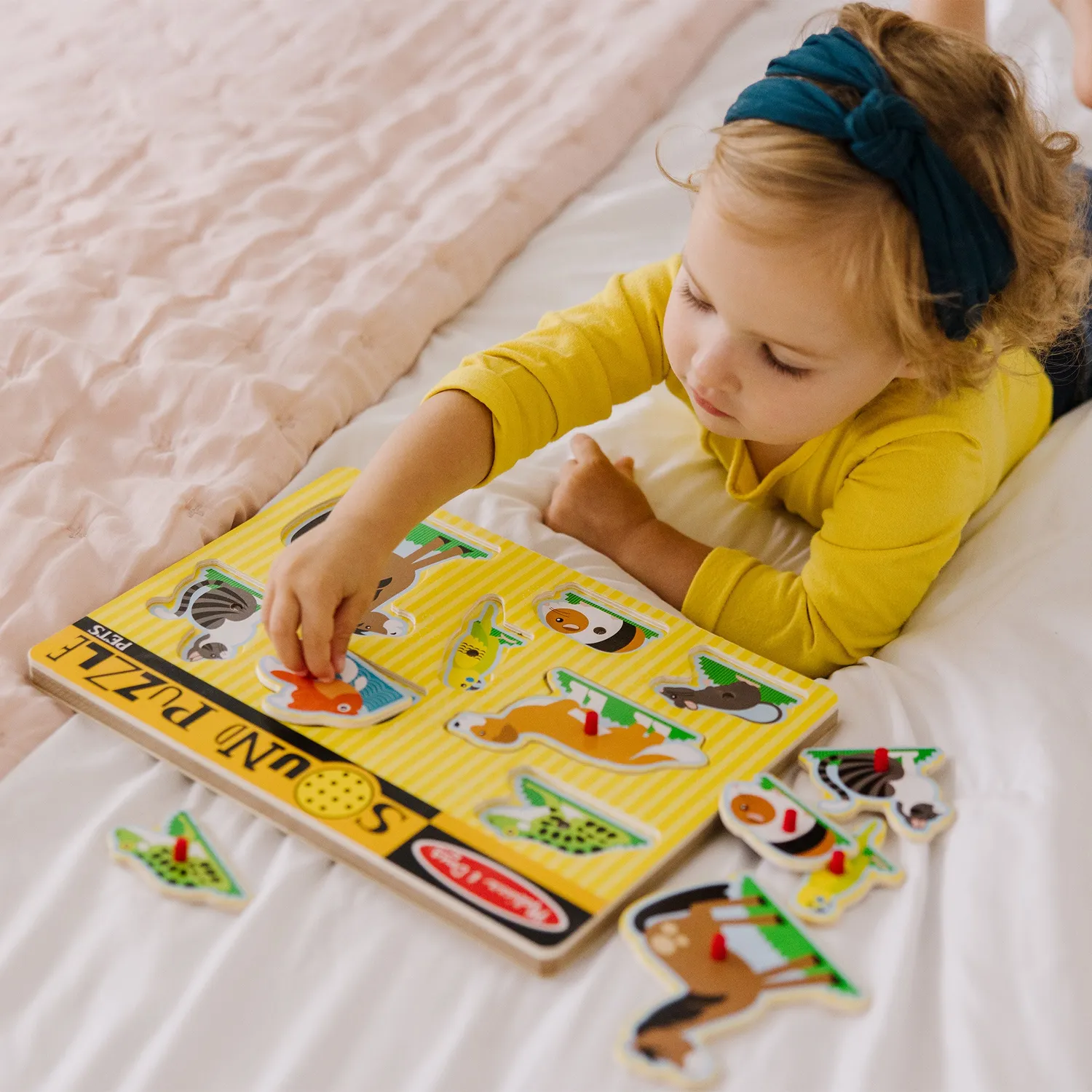 Melissa & Doug Pets Sound Puzzle Holzpuzzle 8 Teile mit Tierstimmen