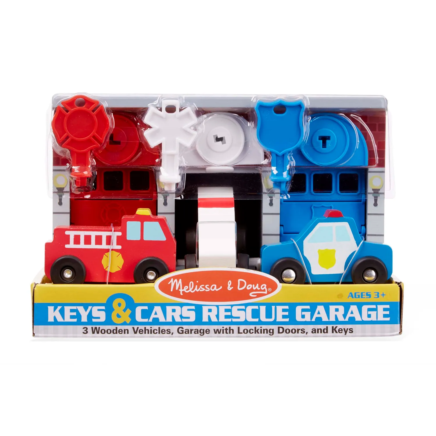 Melissa & Doug Keys Cars Spielgarage Rettung Fahrzeuge