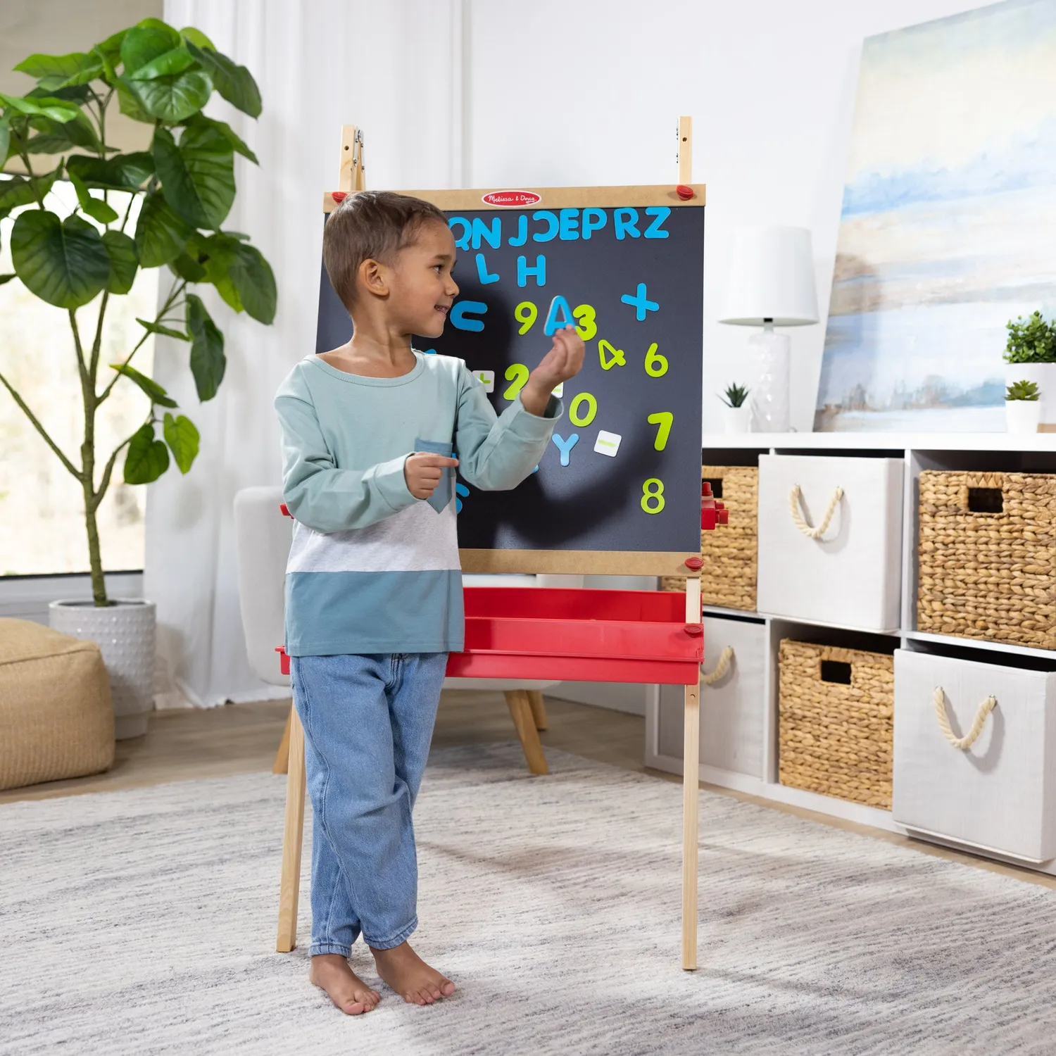 Melissa & Doug Deluxe Magnetic Standing Art Easel Staffelei Holz magnetisch