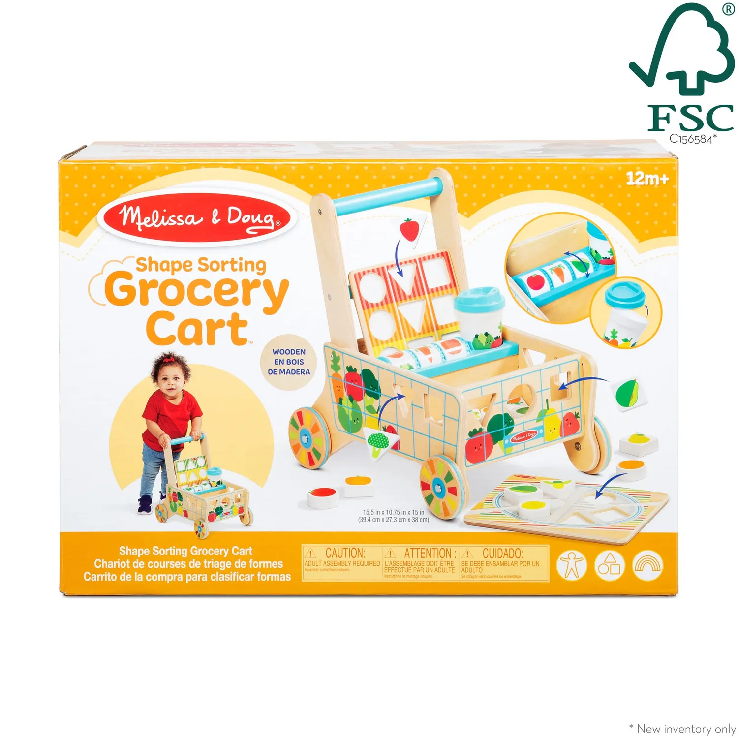 Melissa & Doug Wooden Shape Sorting Grocery Cart Einkaufswagen