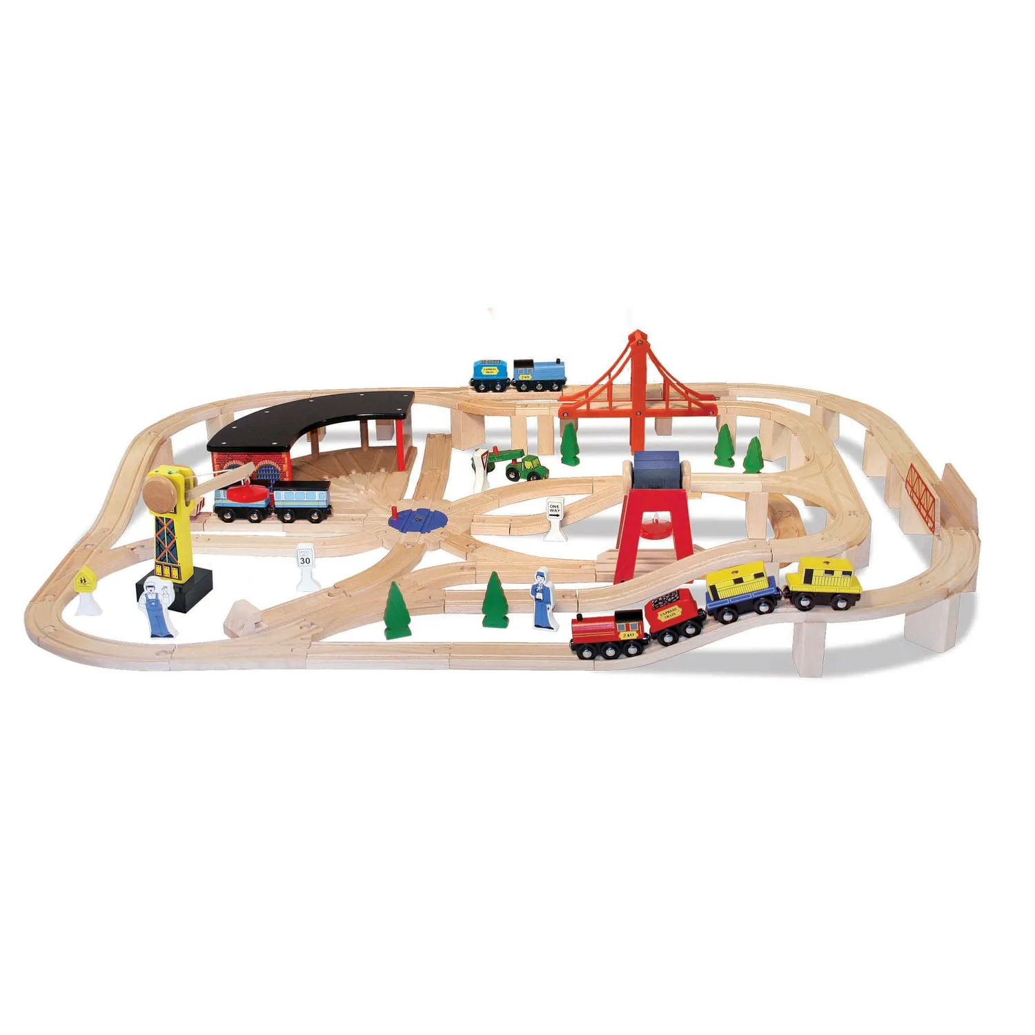 Melissa & Doug Wooden Railway Holzeisenbahn Set Bestseller