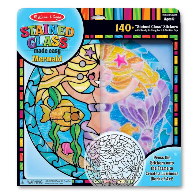 Melissa & Doug Stained Glass Made Easy Mermaid Bastelset Meerjungfrau