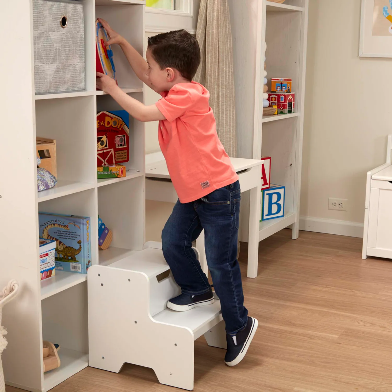 Melissa & Doug Tritthocker Holz Weiß 2 Stufen bis 45 kg
