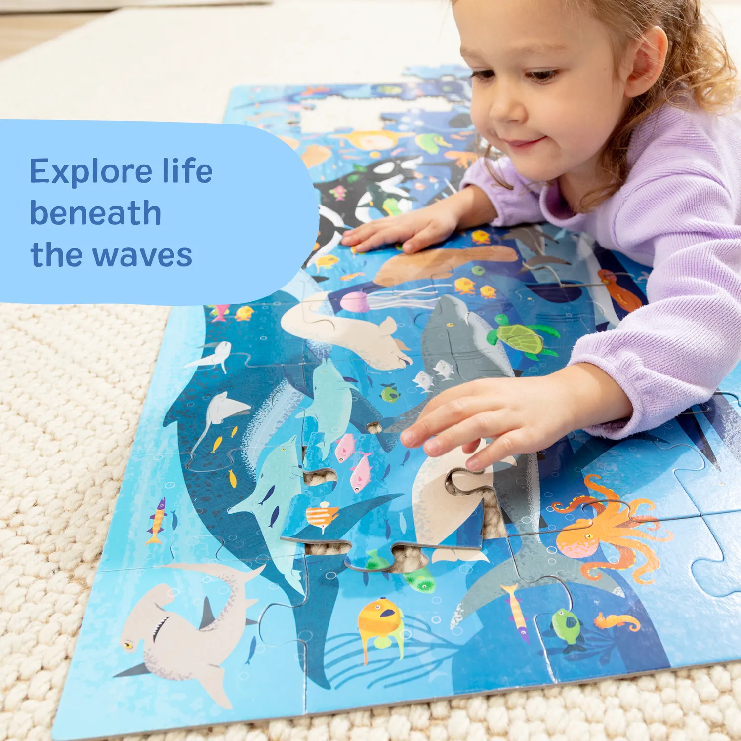 Melissa & Doug Beneath the Waves Bodenpuzzle 48 Teile Meer