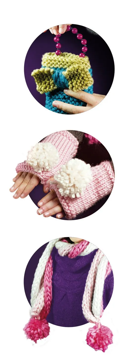 Buki Be Teens Strickset Tasche Schal Handschuhe für Kinder
