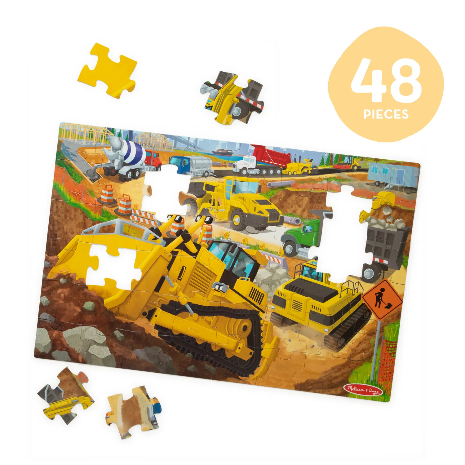 Melissa & Doug Building Site Bodenpuzzle 48 Teile 91x61