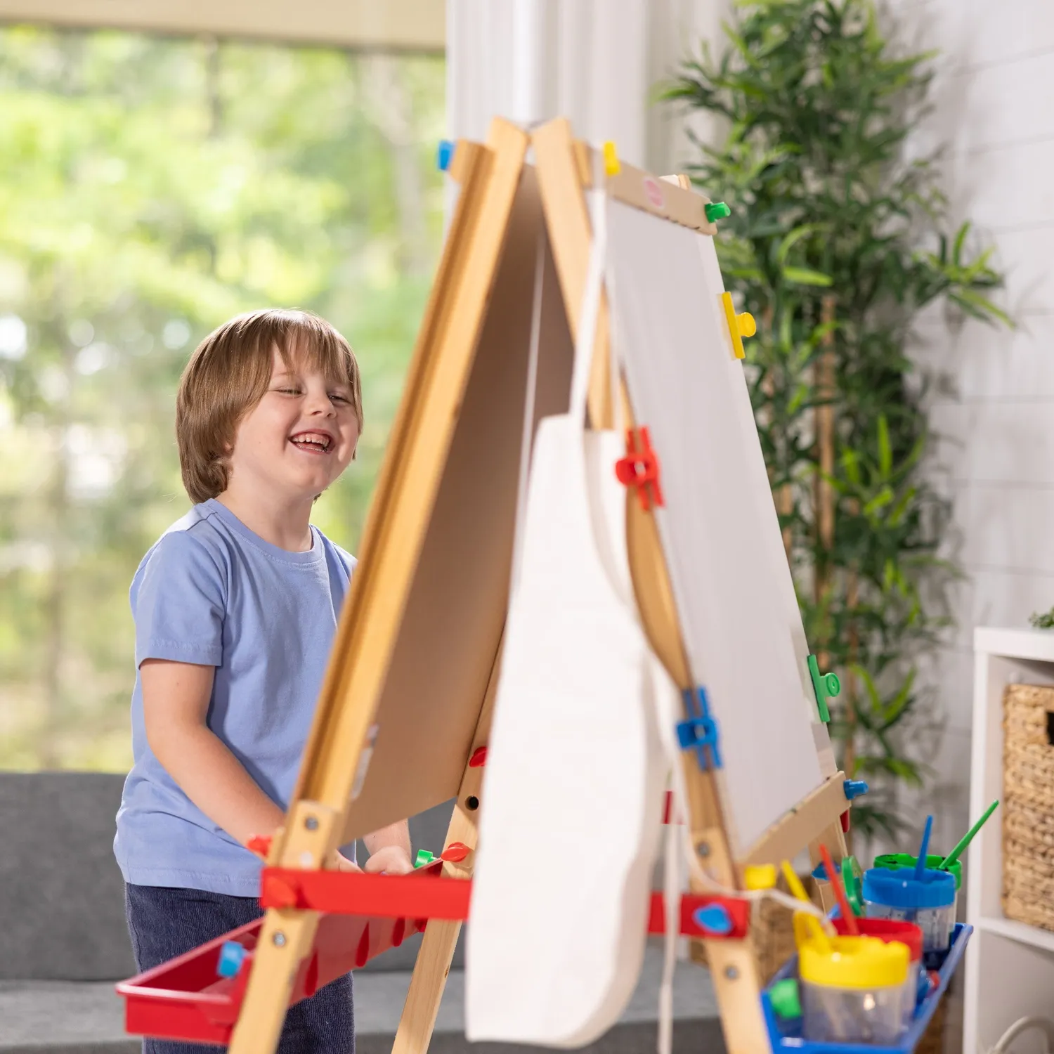 Melissa & Doug Deluxe Wooden Staffelei Holz Tafel 3-8 Jahre