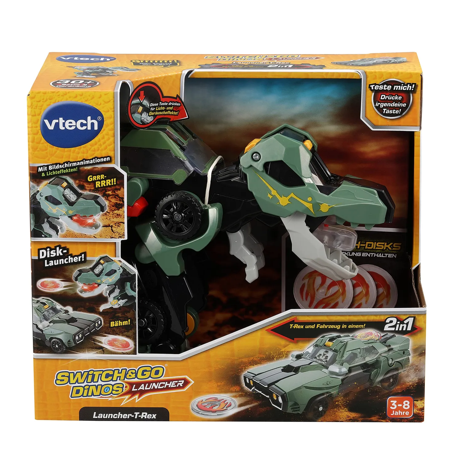 VTech Switch and Go Launcher-T-Rex Dino-Auto 2-in-1