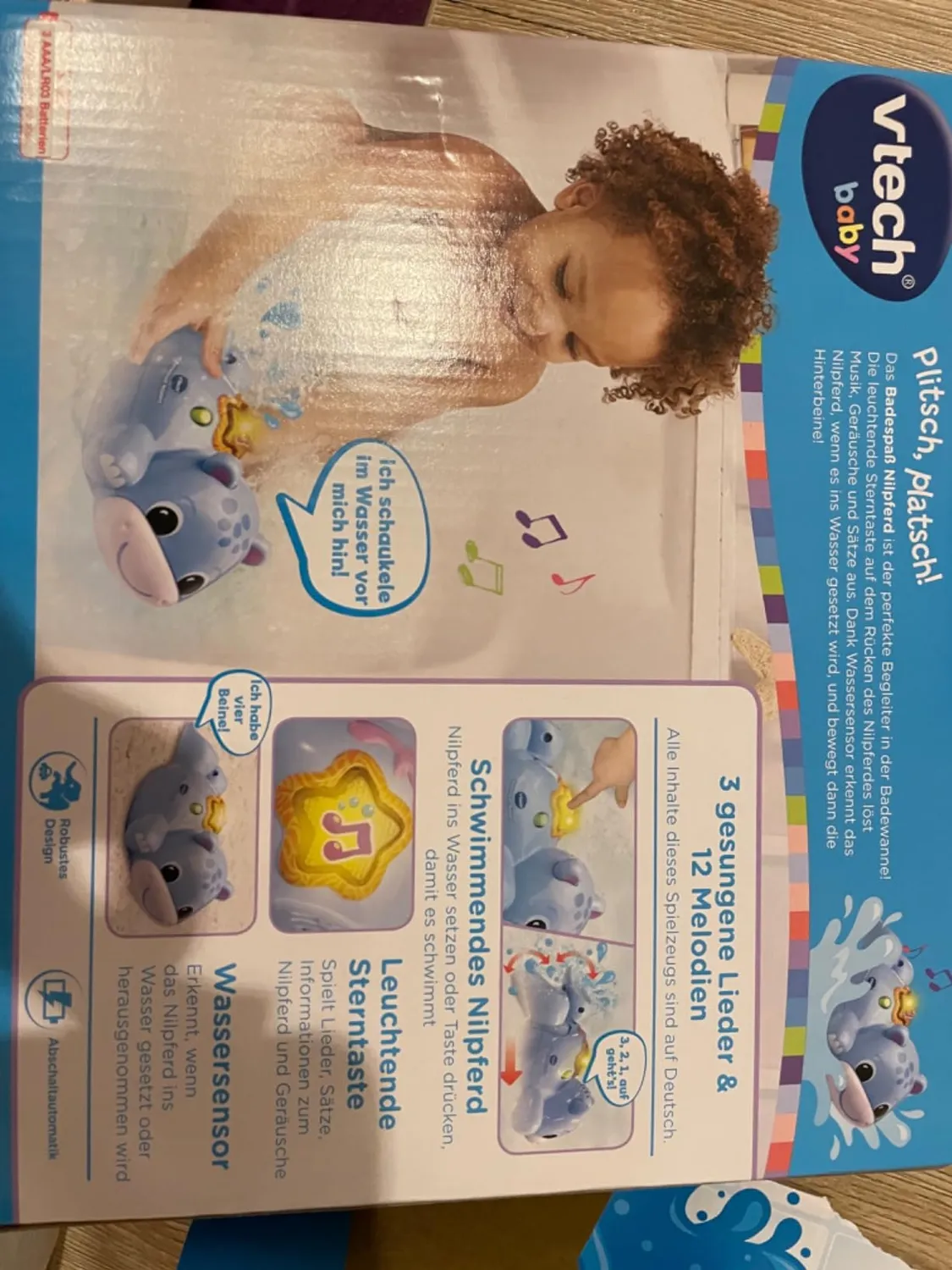 VTech Nilpferd Badespielzeug Schwimmend mit Musik Babys