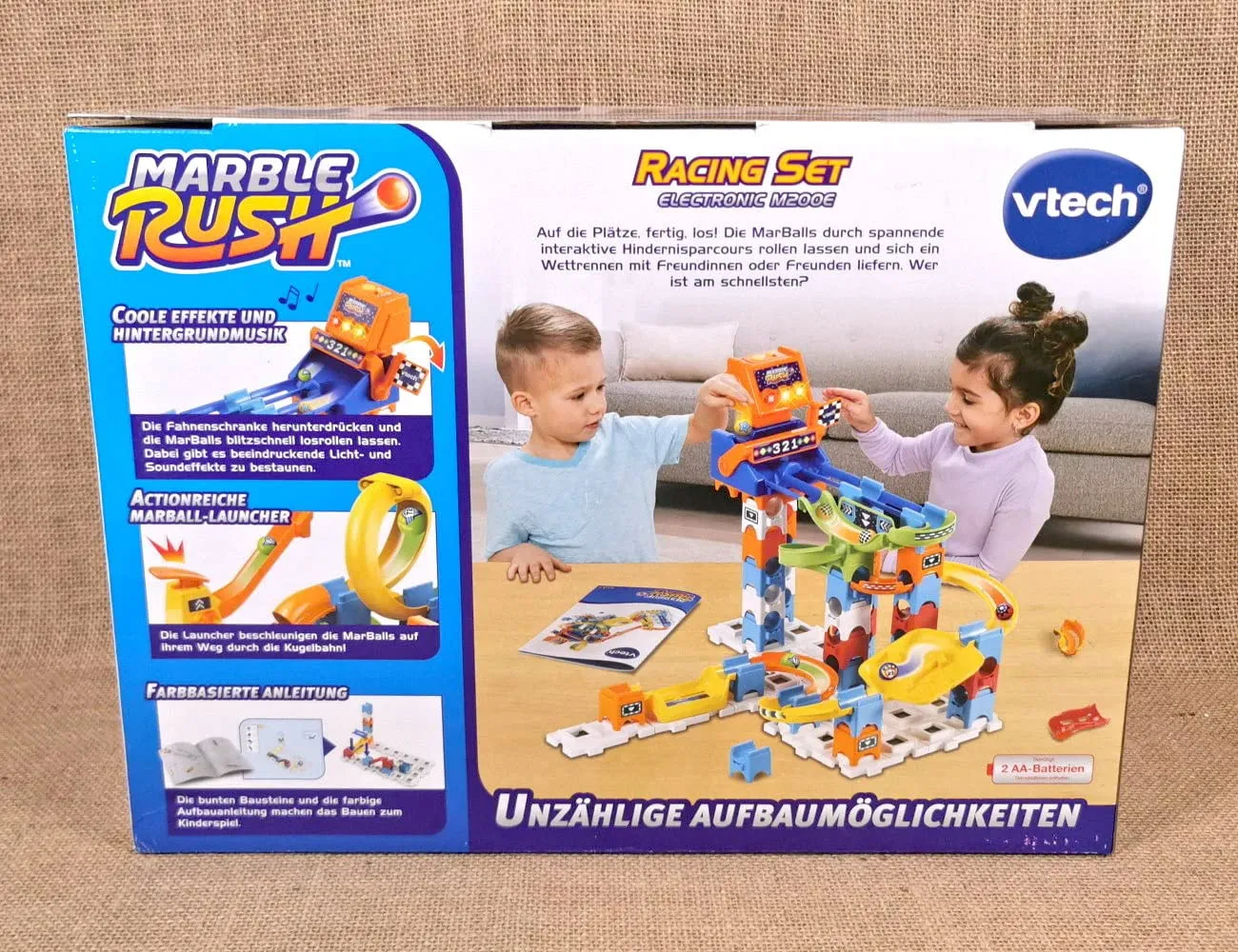 Vtech Marble Rush Racing Set M200 E Kugelbahn 73-teilig mit Sound