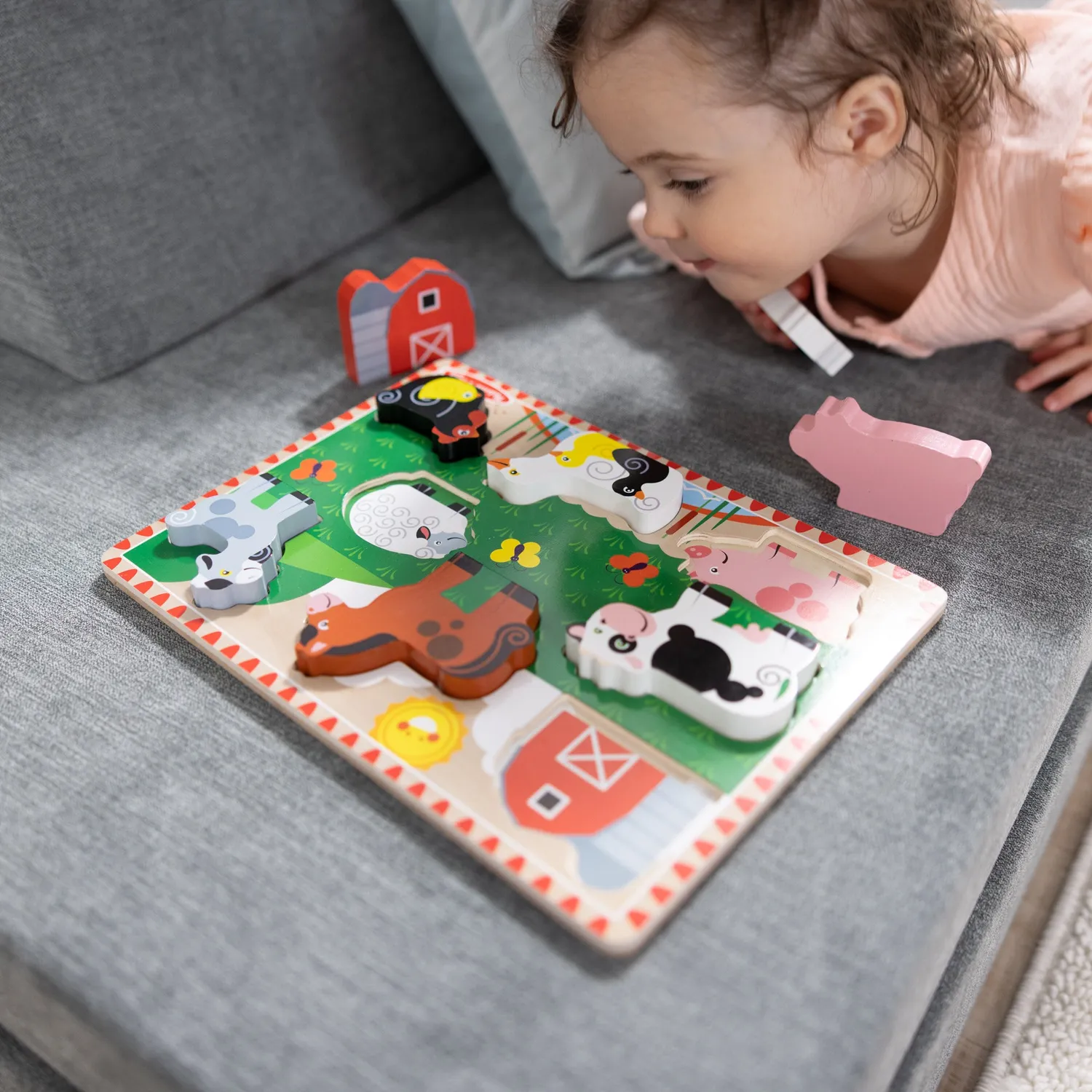 Melissa & Doug Farm Animals Holzpuzzle 8 Teile Bauernhof