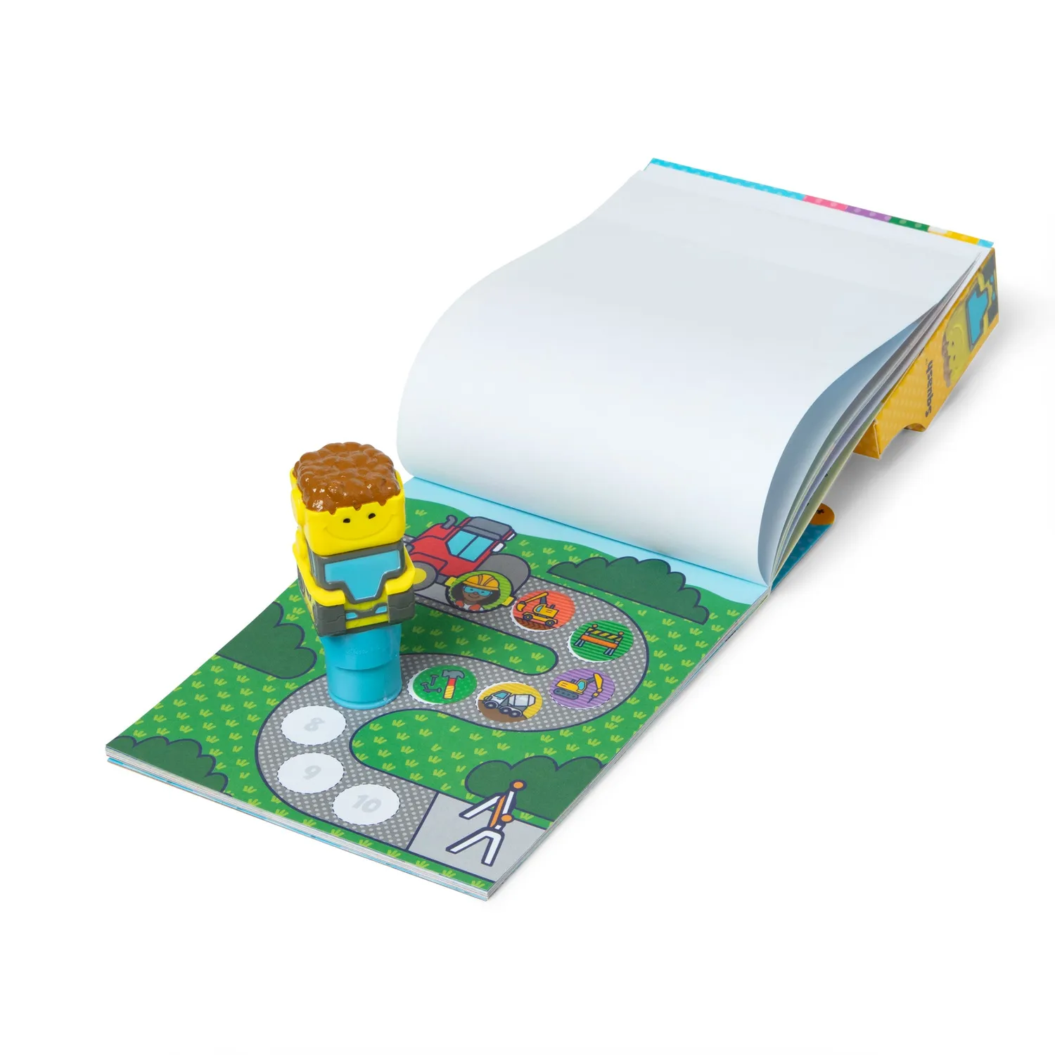 Melissa & Doug Sticker WOW Bulldozer Stickerheft mit Stempel
