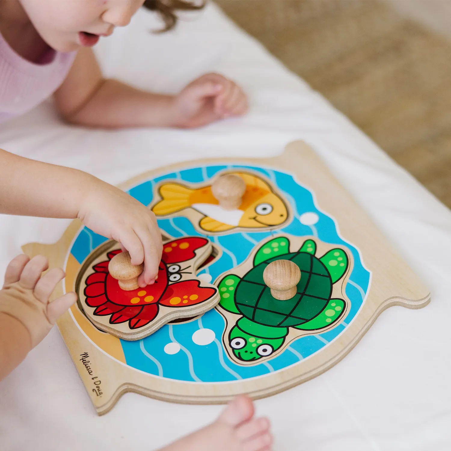 Melissa & Doug Jumbo Steckpuzzle Holz 2er-Pack Fische