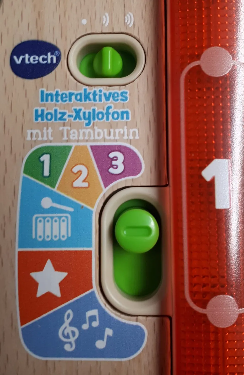 VTech Holz-Xylofon Tamburin Musikspielzeug 8 Klangstäbe