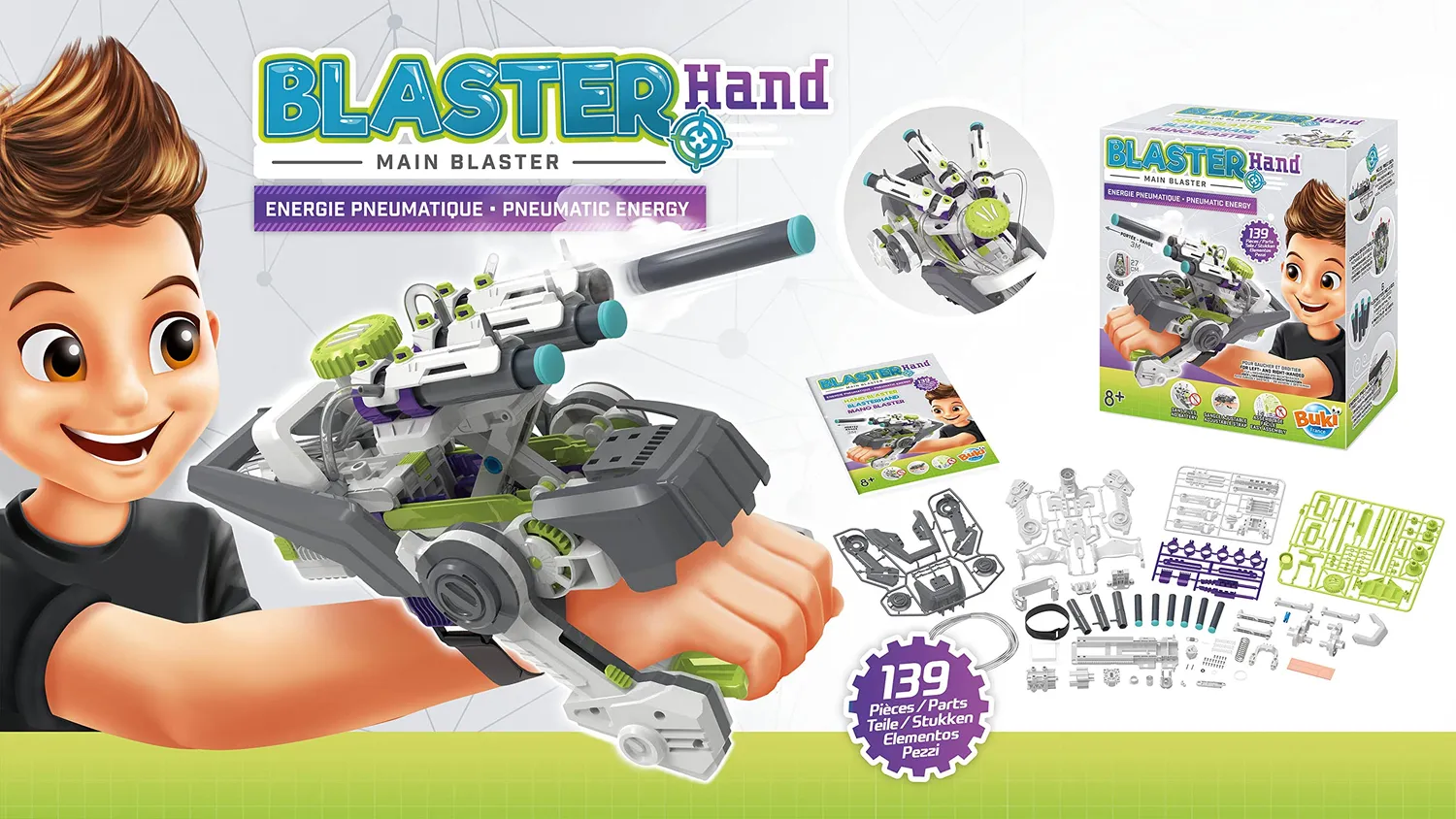 Buki 7080 Hand Blaster Schaumstoff 6 Darts ohne Batterie