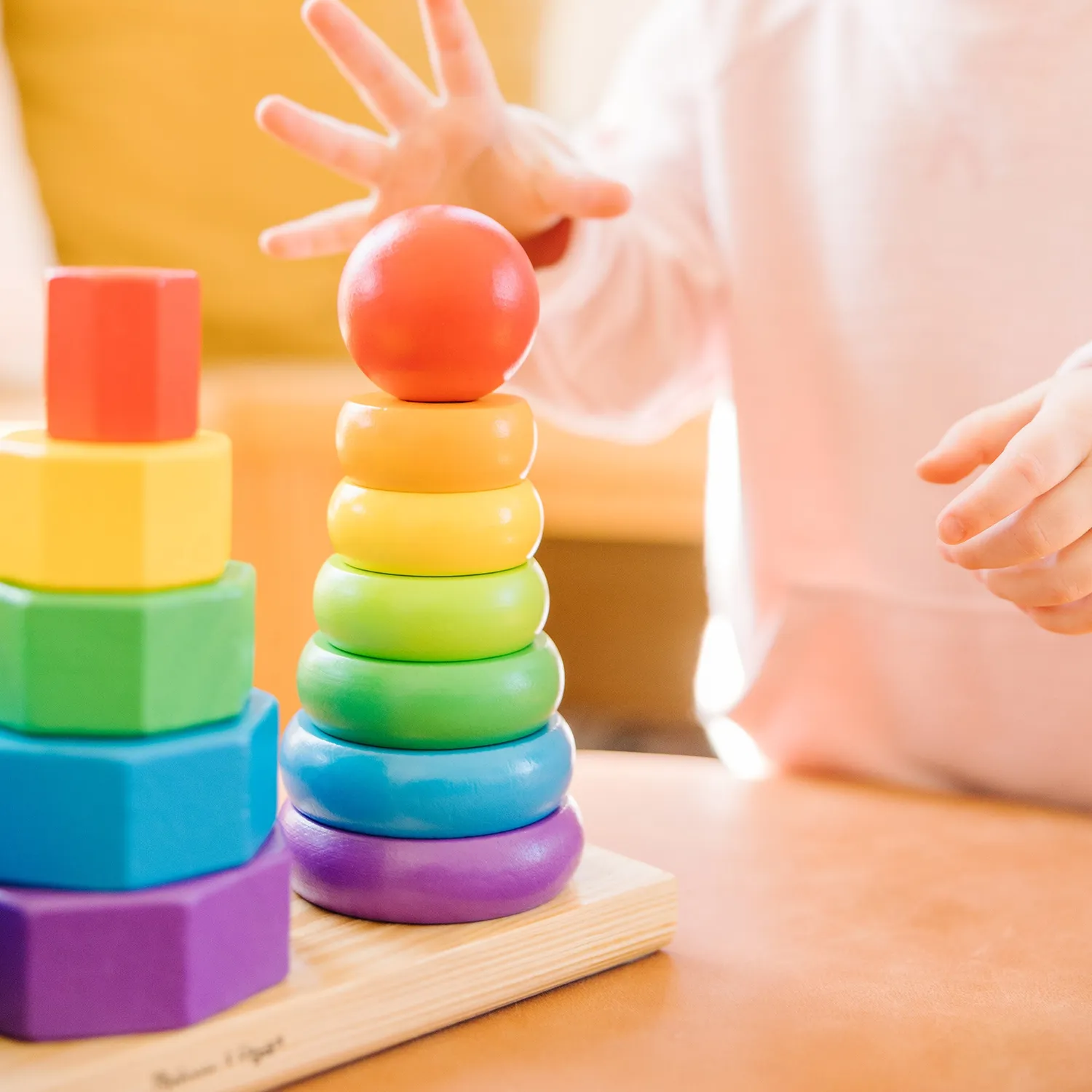 Melissa & Doug Geometric Stacker Steckspiel Holz Formen